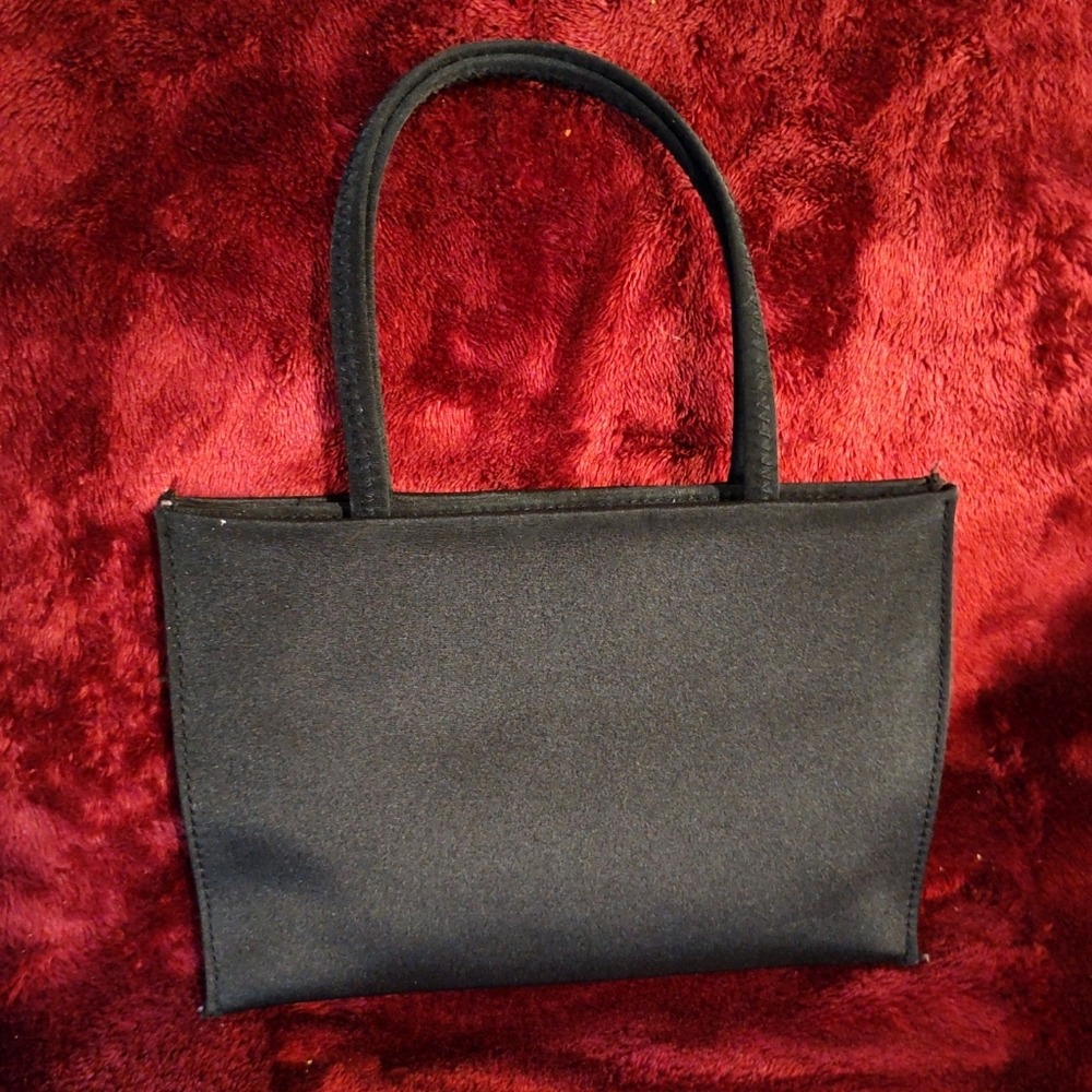 Women's Black Handbag Purse Embroidered Black View 2
